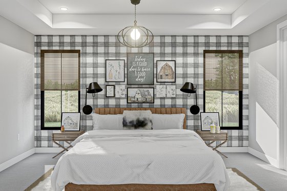 Interior - Master Bedroom 1 for Barndominium House Plan #455-250 - 4 bed, 3.5 bath