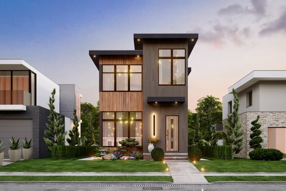 Exterior - Front Elevation 4 for Contemporary House Plan #54-675 - 3 bed, 2 bath