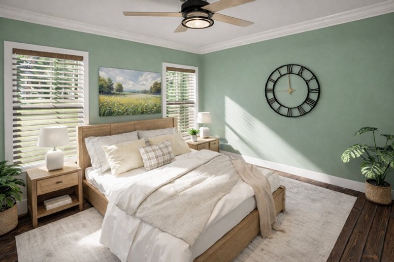 House Blueprint - Interior - Master Bedroom for Farmhouse House Plan #44-312 - 3 bed, 2 bath