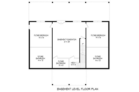 Floor Plan - Lower Floor for Country House Plan #932-756 - 2 bed, 2 bath
