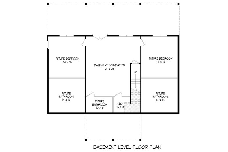 Architectural House Design - Floor Plan - Lower Floor for Country House Plan #932-756 - 2 bed, 2 bath
