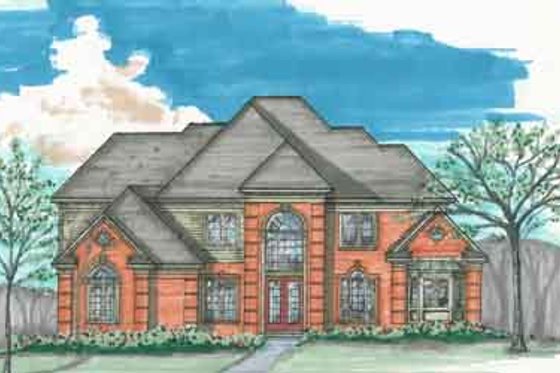 Exterior - Front Elevation for Traditional House Plan #136-104 - 4 bed, 3.5 bath