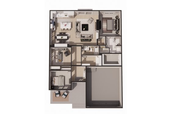 Floor Plan - Main Floor 1 for Craftsman House Plan #51-1531 - 3 bed, 2 bath