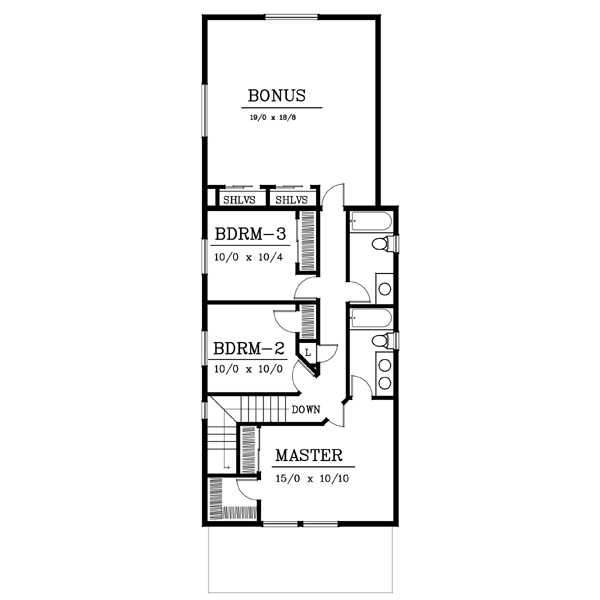 Cottage Floor Plan - Upper Floor Plan #100-406