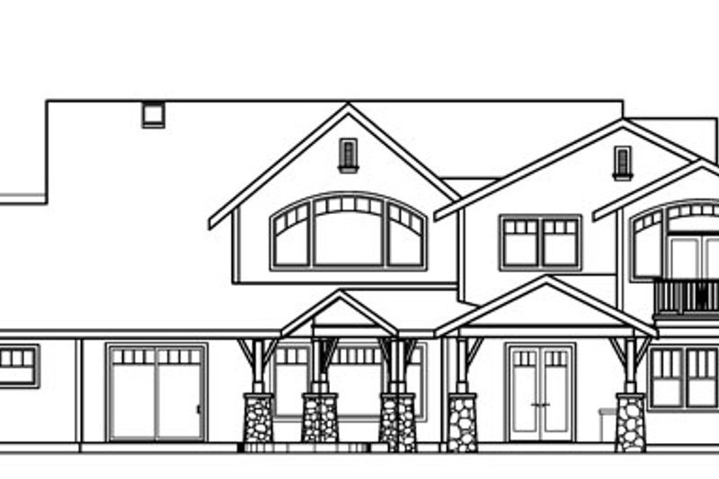 Home Plan - Exterior - Rear Elevation for Craftsman House Plan #124-723 - 4 bed, 4.5 bath