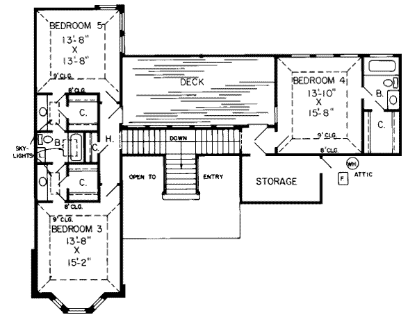 European Floor Plan - Upper Floor Plan #312-182
