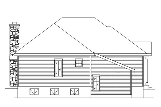 Exterior - Rear Elevation for Cottage House Plan #22-573 - 2 bed, 1 bath