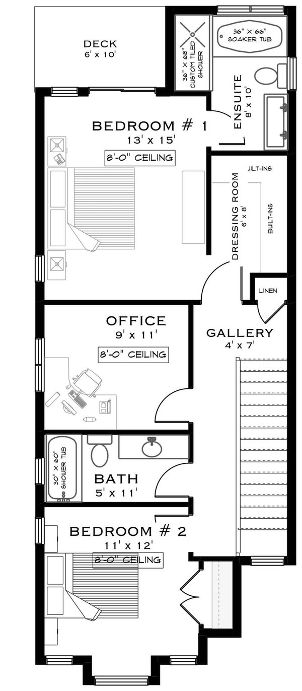 Dream House Plan - Contemporary Floor Plan - Upper Floor Plan #1101-27