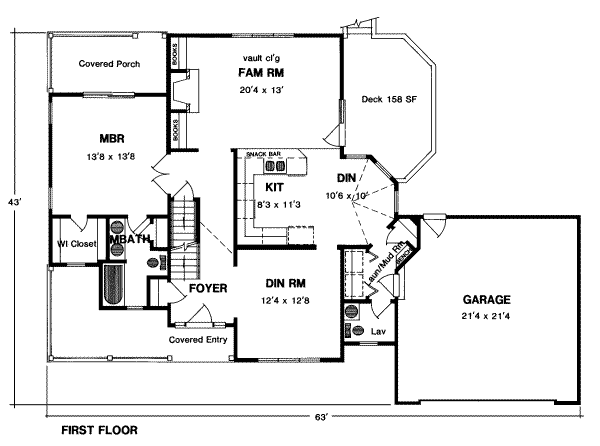 Country Floor Plan - Main Floor Plan #316-122