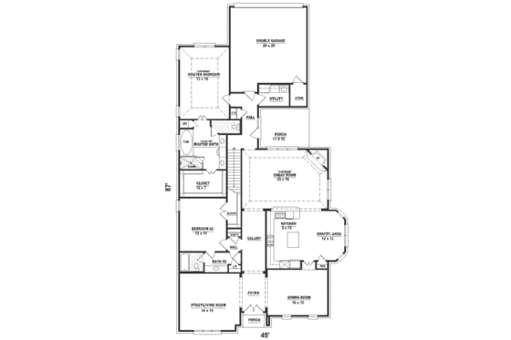 Floor Plan - Main Floor for European House Plan #81-372 - 4 bed, 4 bath