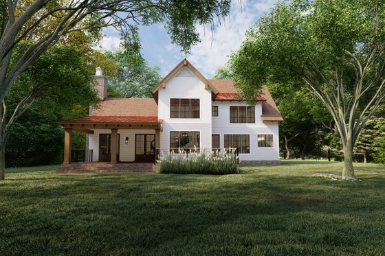 Exterior - Rear Elevation for Craftsman House Plan #1094-5 - 3 bed, 3.5 bath