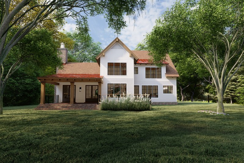 House Design - Exterior - Rear Elevation for Craftsman House Plan #1094-5 - 3 bed, 3.5 bath