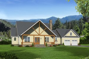 Country Exterior - Front Elevation Plan #932-146