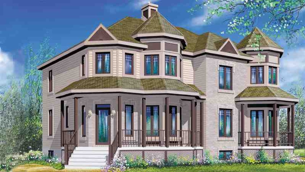 Victorian Style House Plan - 3 Beds 1.5 Baths 2863 Sq/Ft Plan #25-4229