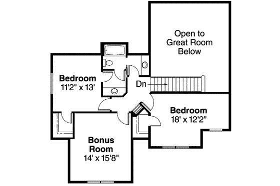 Floor Plan - Upper Floor for Craftsman House Plan #124-564 - 3 bed, 2.5 bath
