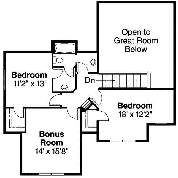 Craftsman Floor Plan - Upper Floor Plan #124-564