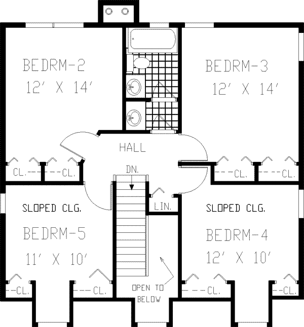 Home Plan - Farmhouse Floor Plan - Upper Floor Plan #3-214