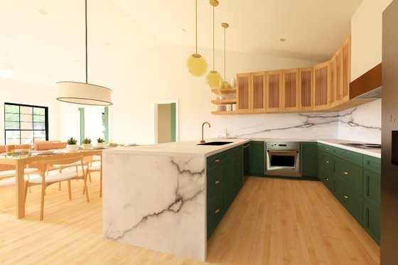 Interior - Kitchen 1 for Farmhouse House Plan #126-247 - 3 bed, 2 bath