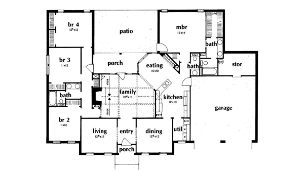 Architectural House Design - Traditional Floor Plan - Main Floor Plan #36-183