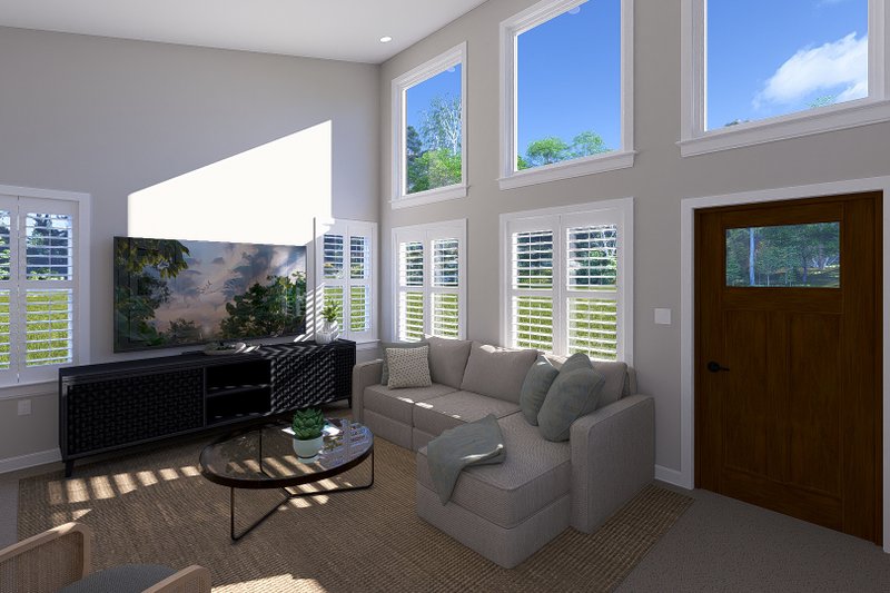 House Plan Design - Interior - Family Room 1 for Modern House Plan #1060-324 - 2 bed, 1 bath