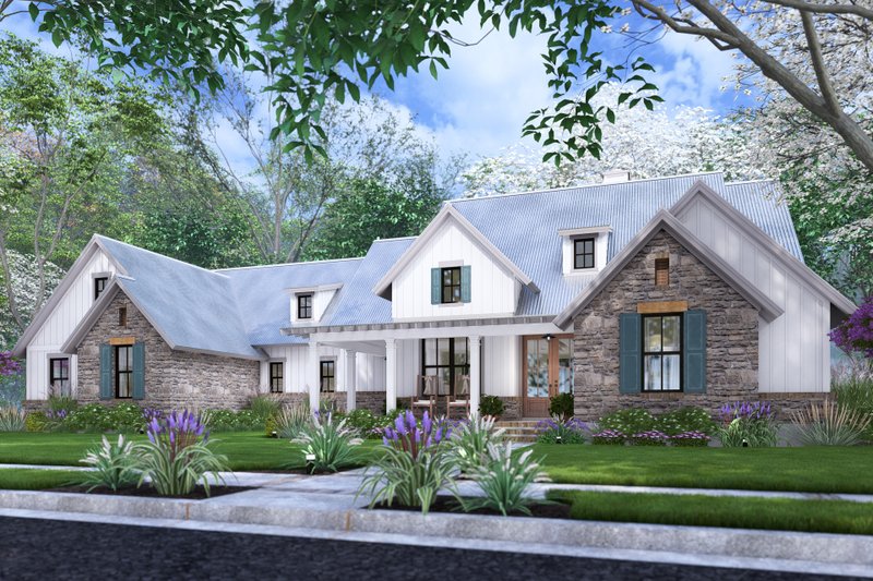 House Design - Exterior - Front Elevation 8 for Cottage House Plan #120-290 - 4 bed, 3.5 bath