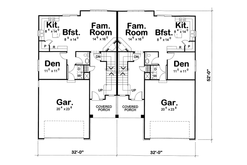 Home Plan - Floor Plan - Main Floor for European House Plan #20-2137 - 4 bed, 2.5 bath