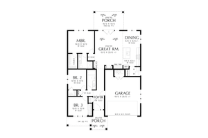 Floor Plan - Main Floor for Farmhouse House Plan #48-1205 - 3 bed, 2 bath