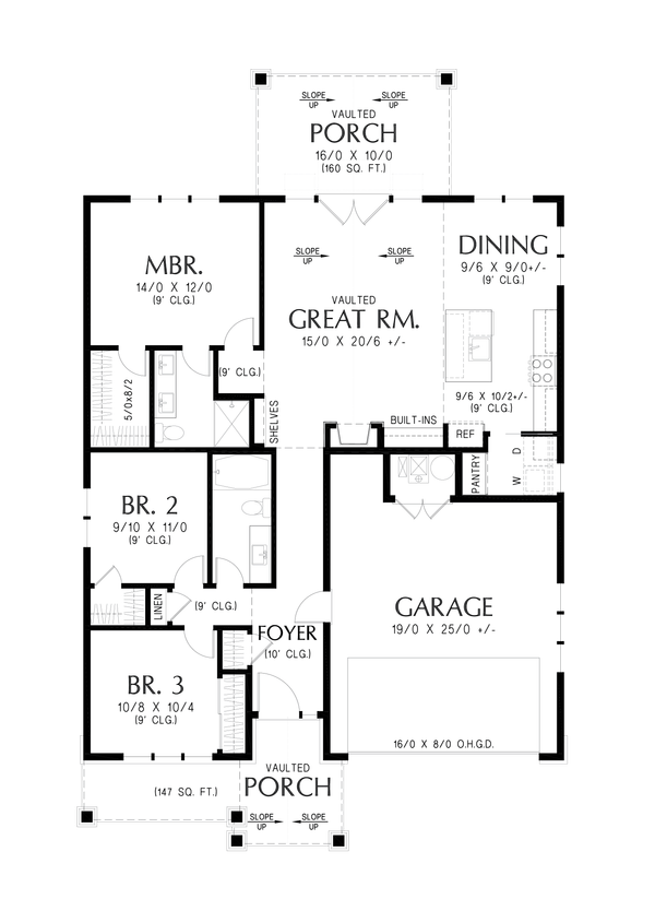House Blueprint - Farmhouse Floor Plan - Main Floor Plan #48-1205