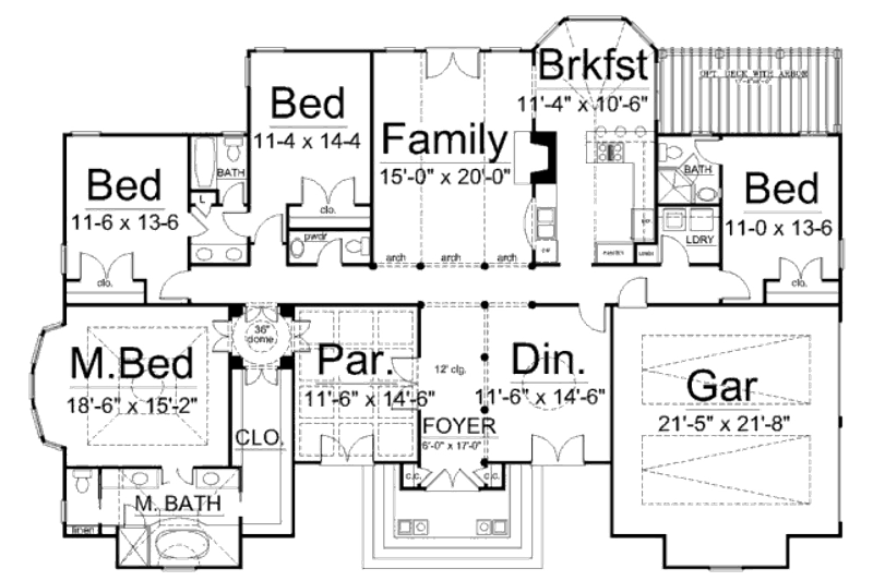 Home Plan - Floor Plan - Main Floor for European House Plan #119-322 - 4 bed, 3 bath
