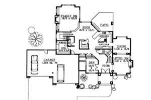 Floor Plan - Main Floor for European House Plan #94-209 - 4 bed, 3.5 bath