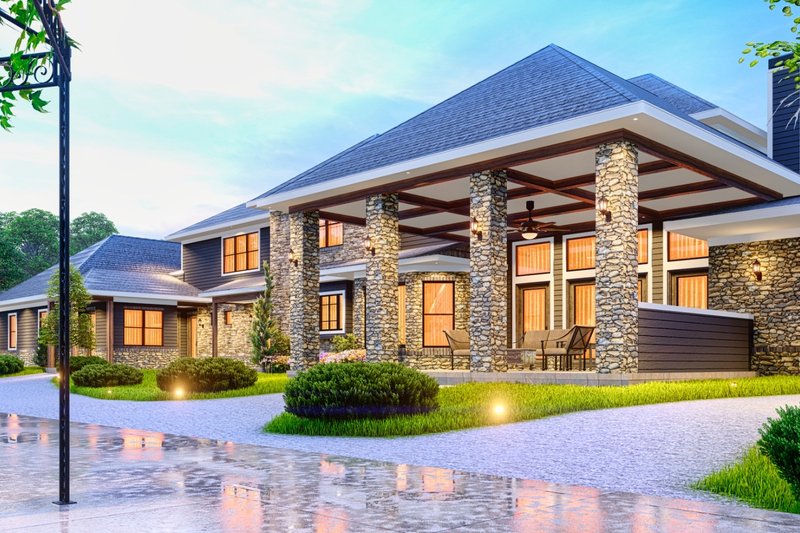 House Design - Exterior - Front Elevation 3 for European House Plan #54-586 - 7 bed, 7 bath