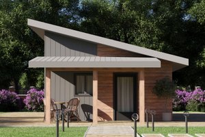 House Plan Design - Exterior - Front Elevation for Modern House Plan #1106-161, 1 bath