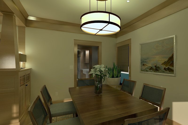 House Design - Interior - Dining Room 2 for Craftsman House Plan #489-13 - 3 bed, 2 bath