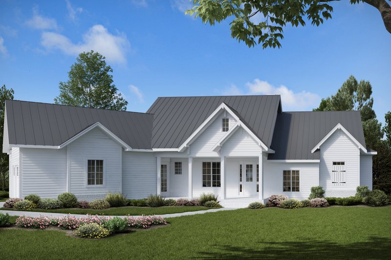Home Plan - Farmhouse Exterior - Front Elevation Plan #54-383