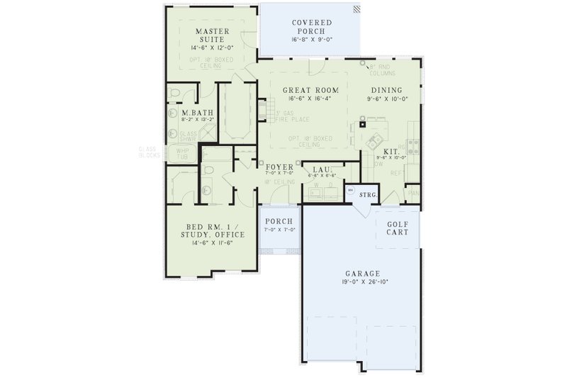 House Plan Design - Floor Plan - Main Floor for Traditional House Plan #17-194 - 2 bed, 2 bath