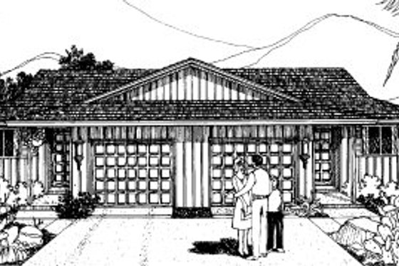 Exterior - Front Elevation for Traditional House Plan #303-179 - 3 bed, 2 bath
