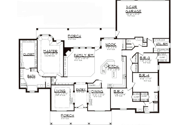 Country Floor Plan - Main Floor Plan #62-122