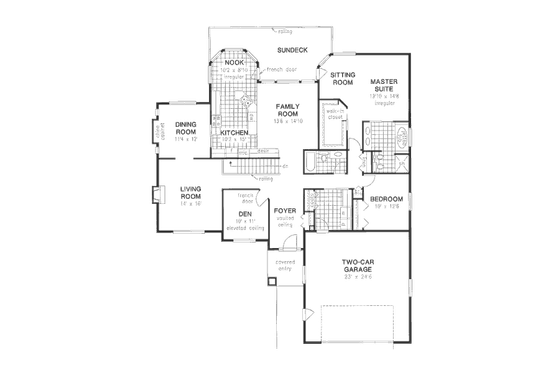 Floor Plan - Main Floor for European House Plan #18-9338 - 2 bed, 2 bath