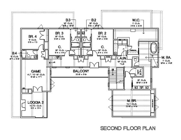 European Floor Plan - Upper Floor Plan #449-22