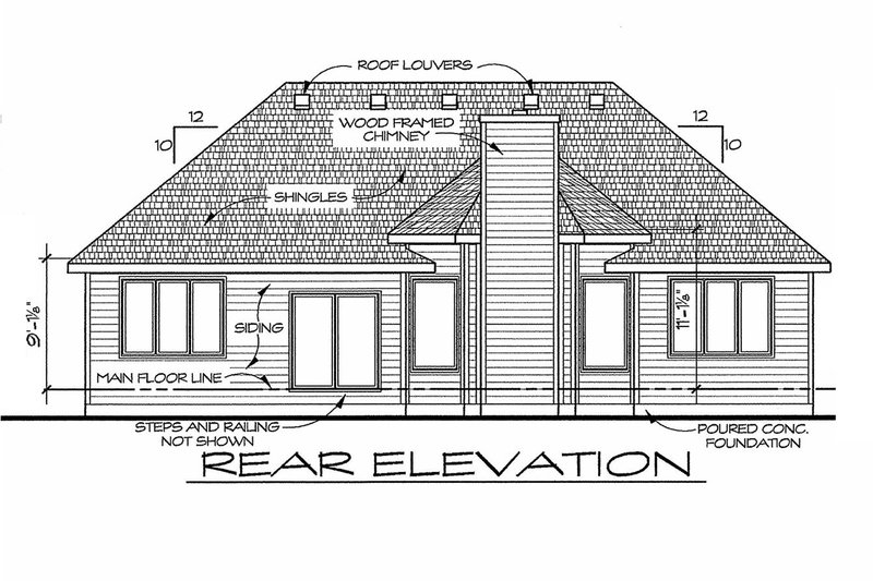 Dream House Plan - Exterior - Rear Elevation for European House Plan #20-2118 - 2 bed, 2 bath