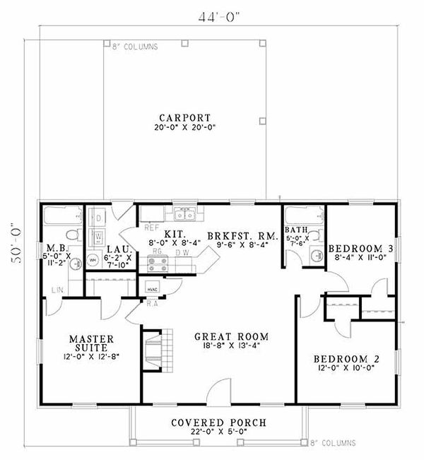 Architectural House Design - Traditional Floor Plan - Main Floor Plan #17-1162