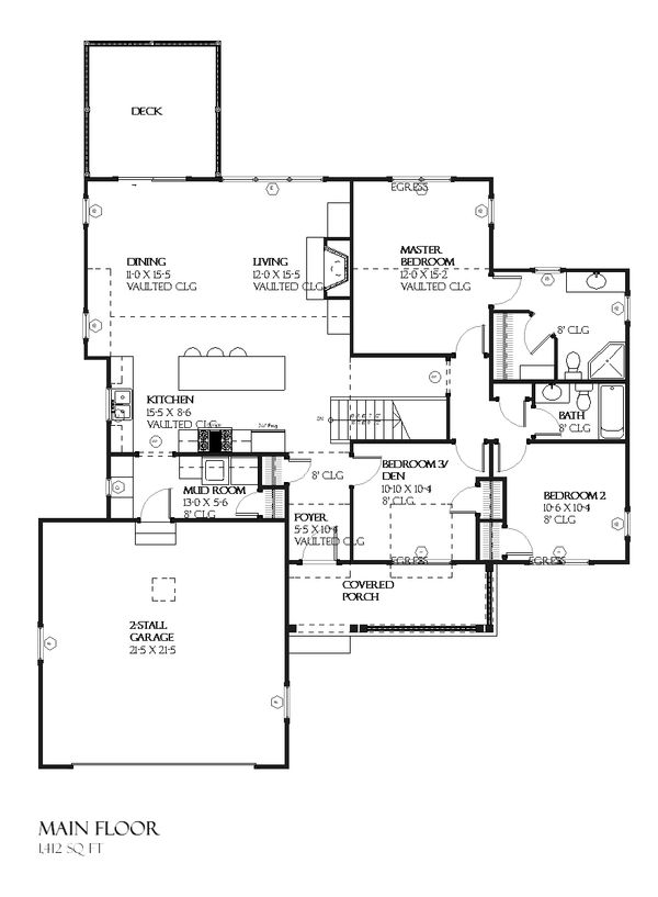 Ranch Floor Plan - Main Floor Plan #901-43