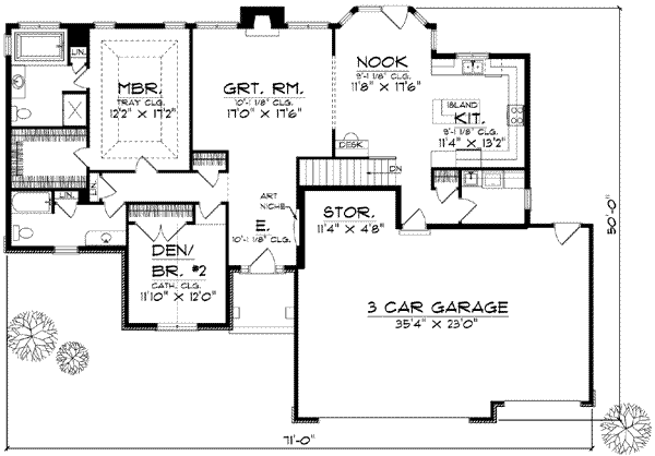 Bungalow Floor Plan - Main Floor Plan #70-582