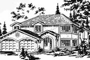 European Style House Plan - 3 Beds 2 Baths 1256 Sq/Ft Plan #18-214 