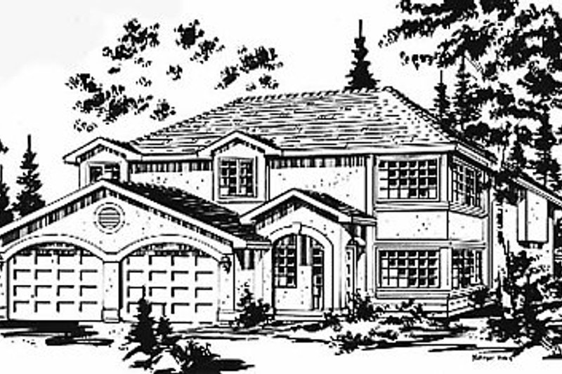 Architectural House Design - European Exterior - Front Elevation Plan #18-214