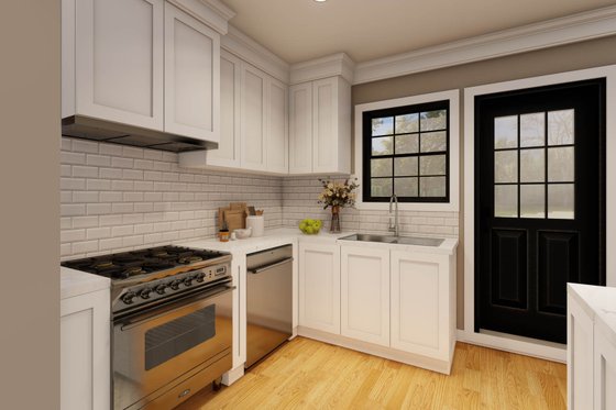 Interior - Kitchen for Traditional House Plan #923-397 - 2 bed, 1 bath