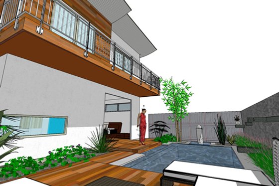 Exterior - Rear Elevation for Modern House Plan #484-1 - 3 bed, 3.5 bath