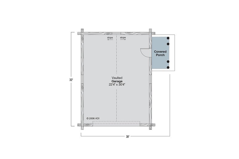 House Plan Design - Floor Plan - Main Floor 1 for Log House Plan #124-390 - 1 bed, 1 bath