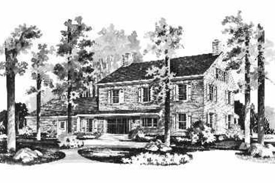 Exterior - Rear Elevation for Colonial House Plan #72-353 - 4 bed, 2.5 bath