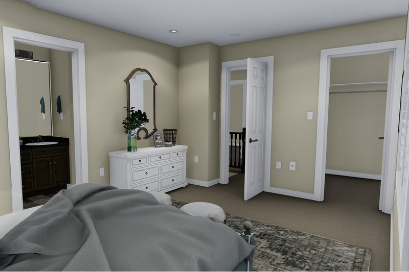 House Blueprint - Interior - Master Bedroom 1 for Traditional House Plan #1060-4 - 3 bed, 2.5 bath
